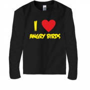 Детский лонгслив "I love Angry Birds"