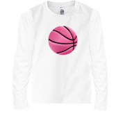 Детский лонгслив с розовым баскетбольным мячом