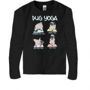 Детская футболка с длинным рукавом Pug Yoga Мопс Йога