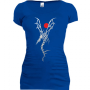 Женская удлиненная футболка Костяной дракон