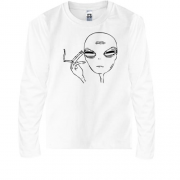 Детская футболка с длинным рукавом Инопланетянин с сигаретой