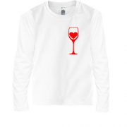 Детская футболка с длинным рукавом Wine is my heart