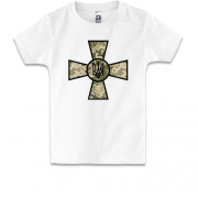 Детская футболка с пиксельной эмблемой Вооруженных Сил Украины (