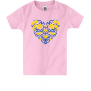 Детская футболка Сердце из цветочных орнаментов