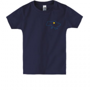 Детская футболка с вышитой контурной картой Украины