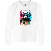 Детская футболка с длинным рукавом Техно панда
