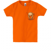 Детская футболка Ленивец в кармане
