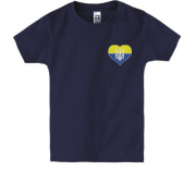 Детская футболка Тризуб на желто-синем сердце