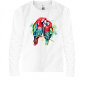 Детская футболка с длинным рукавом с парой попугаев (2)