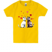 Детская футболка с влюбленными котиками (2)