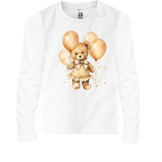 Детская футболка с длинным рукавом Плюшевый мишка с шарами