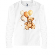 Детская футболка с длинным рукавом Плюшевый мишка с шарами (2)