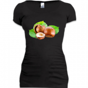 Женская удлиненная футболка с лесными орехами