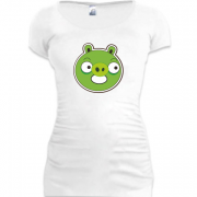 Женская удлиненная футболка Angry birds pig 2