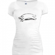 Женская удлиненная футболка "Кот Саймона спит"
