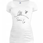 Женская удлиненная футболка Simon's Cat с бабочкой