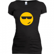 Женская удлиненная футболка Смайл в очках