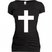 Женская удлиненная футболка Cross classic (с крестом)