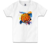 Детская футболка c баскетбольным мячом