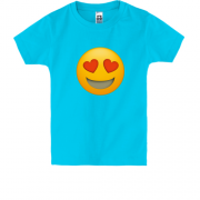 Детская футболка с влюбленным эмоджи