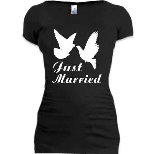 Женская удлиненная футболка На свадьбу