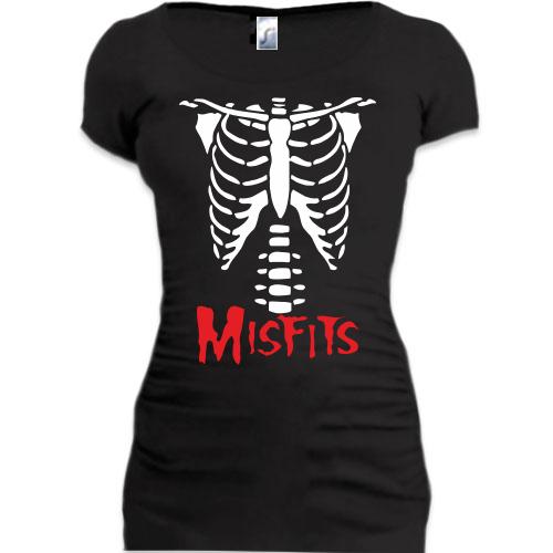 Подовжена футболка скелет Misfits