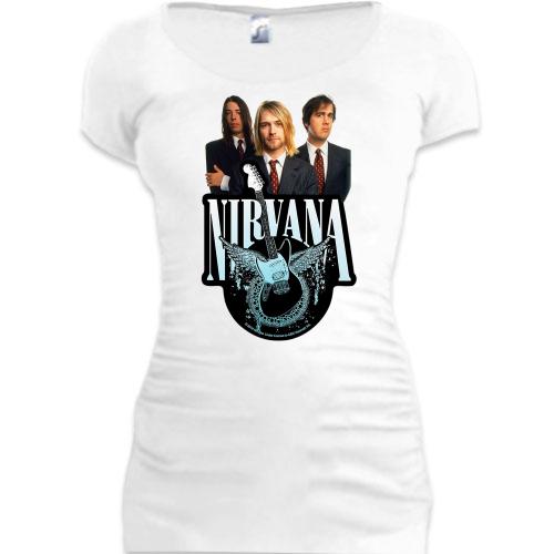 Подовжена футболка Nirvana Band