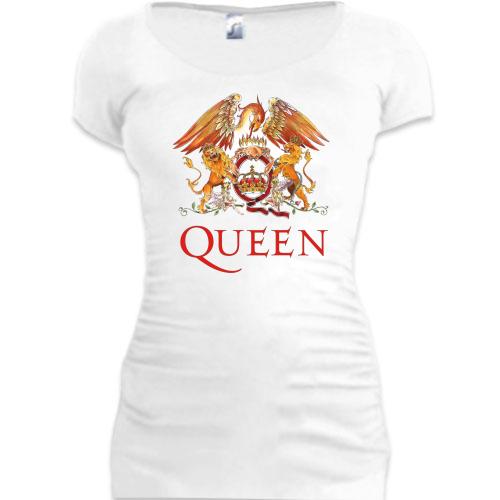 Подовжена футболка Queen color logo