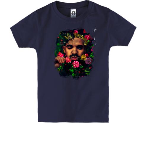 Детская футболка с Drake и цветами