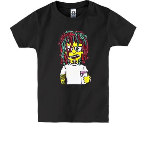 Дитяча футболка з Бартом Сімпсоном в образі Lil Pump