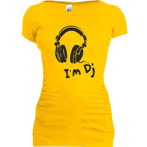 Женская удлиненная футболка Im Dj