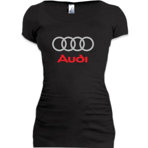 Женская удлиненная футболка Audi (2)