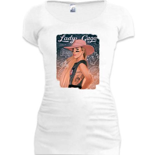 Подовжена футболка з Леді Гагою (постер)