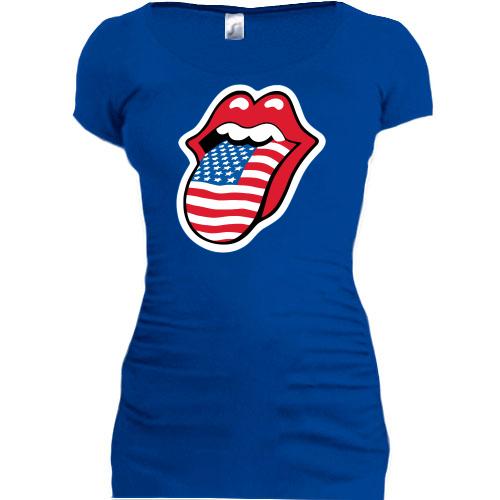 Подовжена футболка Rolling Stones USA