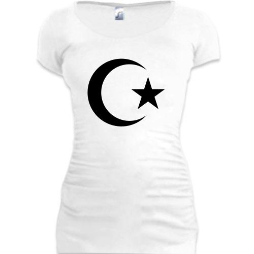 Женская удлиненная футболка Мусульманин