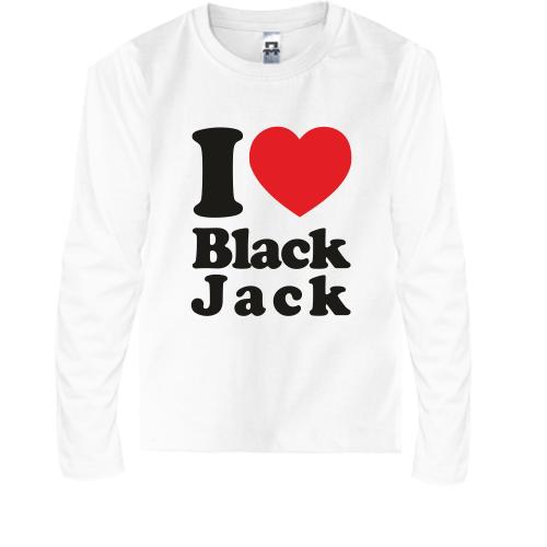 Детский лонгслив I love Black Jack