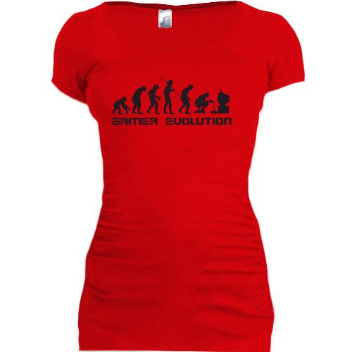 Женская удлиненная футболка Gamer Evolution