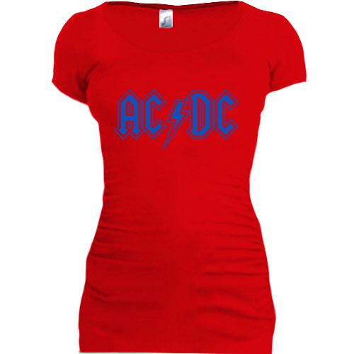 Женская удлиненная футболка AC/DC (2)