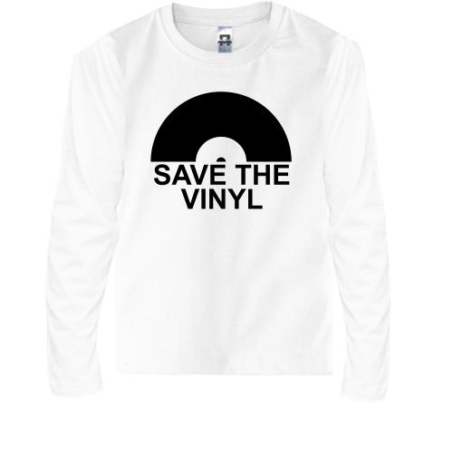 Дитячий лонгслів Save the vinyl