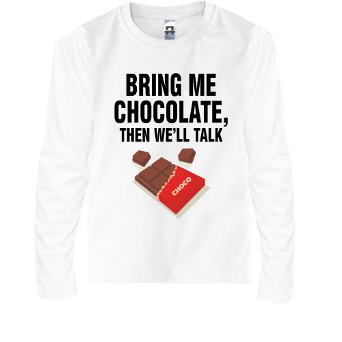 Детский лонгслив Bring me chocolate