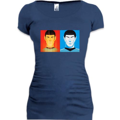Подовжена футболка зі Споком і Джеймсом (Star Trek)