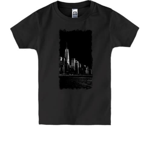Детская футболка с ночным городом 2