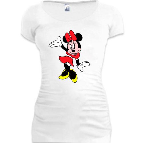 Женская удлиненная футболка Мини Маус 3