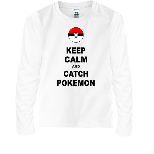 Детский лонгслив Keep calm and catch pokemon