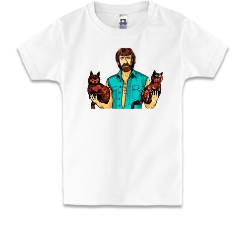 Дитяча футболка з Чаком Норрісом і котами
