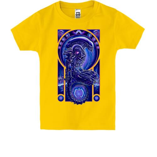 Детская футболка с изображением Чужого (орнамент)