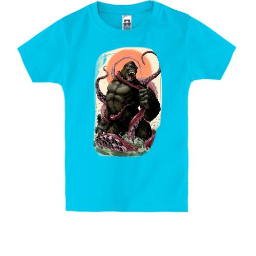 Детская футболка с Кинг Конгом и Кракеном