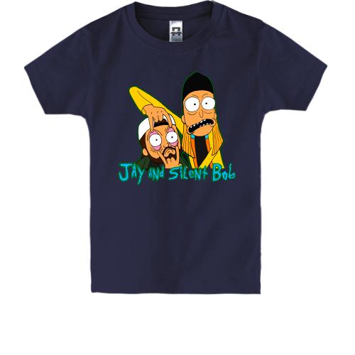 Детская футболка с Джеем и Молчаливым Бобом в стиле Рик и Морти