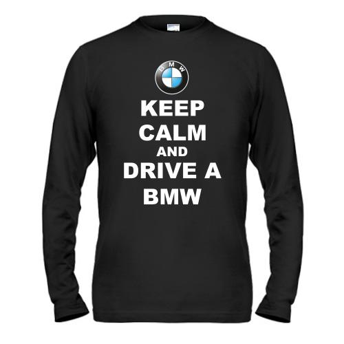 Чоловічий лонгслів Keep calm and drive a BMW