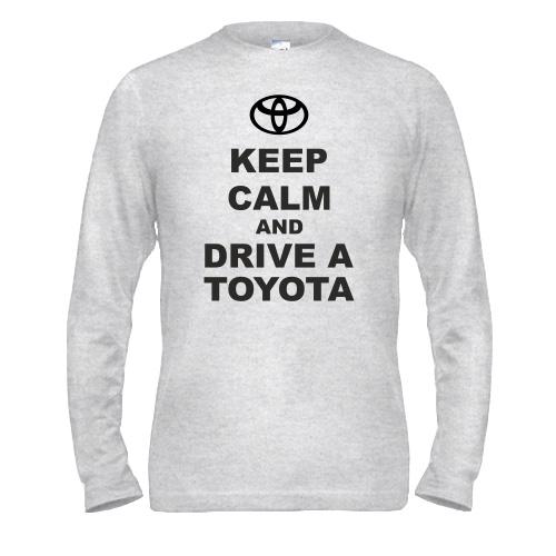 Чоловічий лонгслів Keep calm and drive a Toyota
